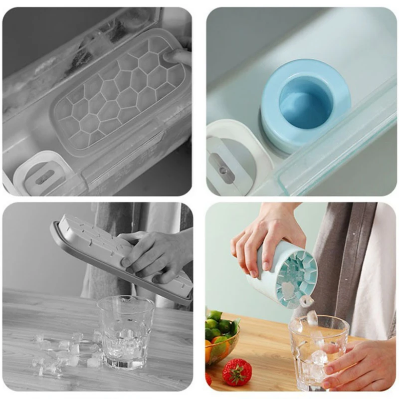 2PCS DIY Silicone Round Ice Cube Mold Ice Bucket Homemade Refrigerator Freeze Ice Maker Creative Ice Cube Mold Barware Tools