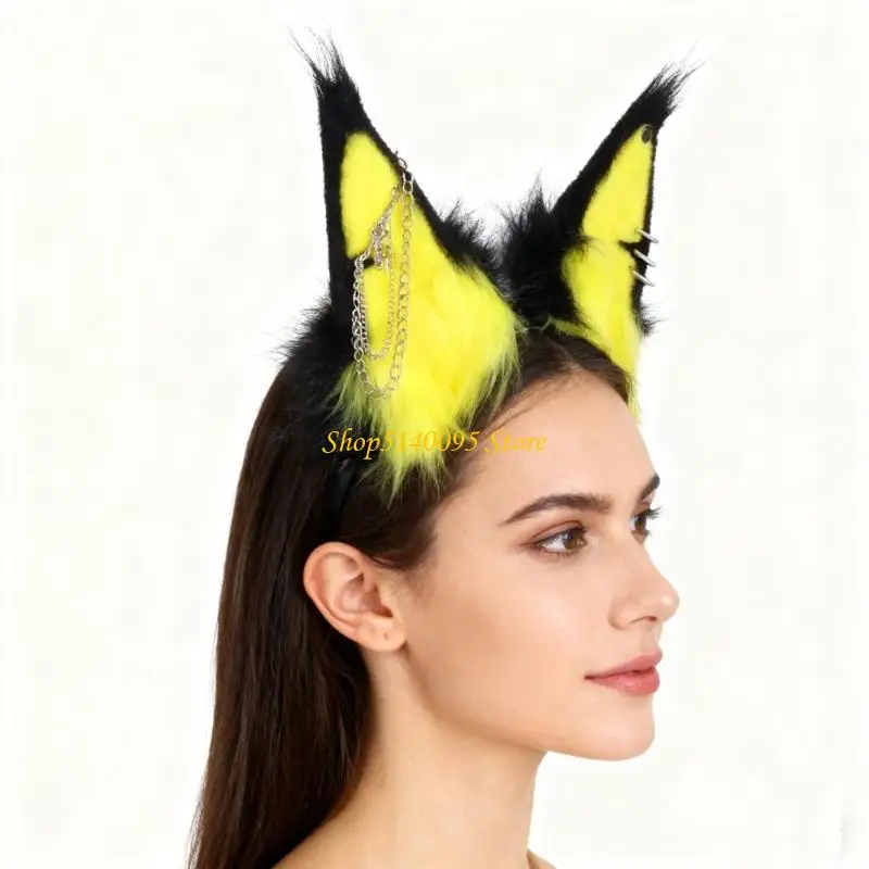

DXAE Lovely Animal Ear Hair Hoop Halloween Headdress For Girls Comfortable Daily Wear Not Irritating Plush Fabric