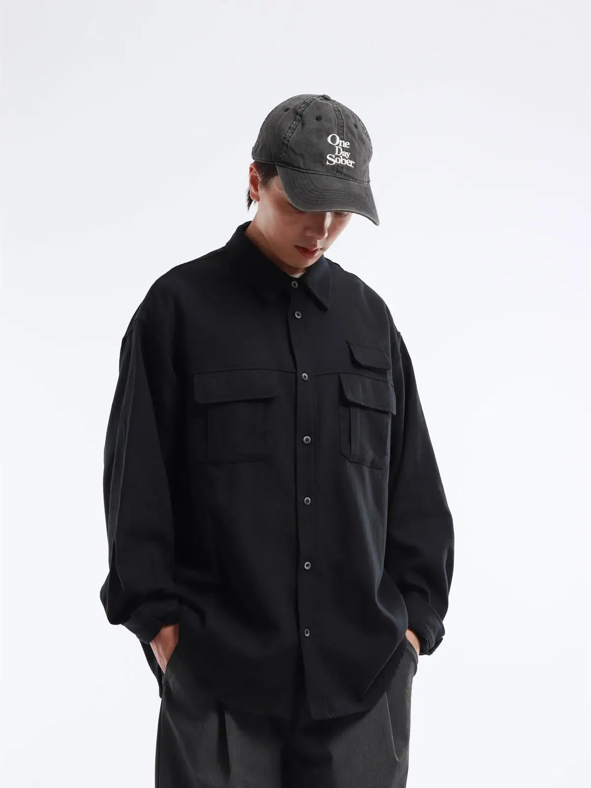 Retro Japanese Style Men's Casual Long Sleeve Cotton Shirt Loose Fit Multi Pocket Workwear Comfortable Breathable Fall 2026