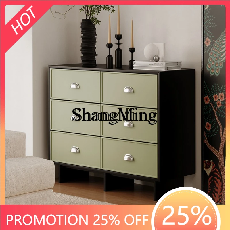 

ZYY high sense medieval nine-chest cabinet retro solid wood porch cabinet living storage drawer cabinet