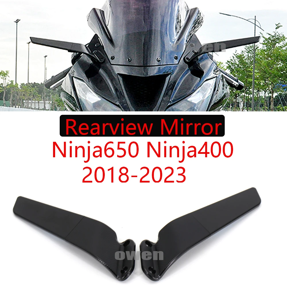 

For Kawasaki Ninja650 Ninja400 Motorcycle Stealth Mirrors Wind Wing Rear View Mirror Sports Wing Mirrors 2018-2023