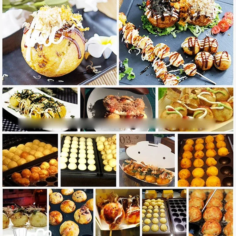 Antihaft-Gas-Chibi-Maruko-Kocher, kommerzielle elektrische Takoyaki-Maker, Grill, Oktopus, Fleisch, Kugel, Backmaschine