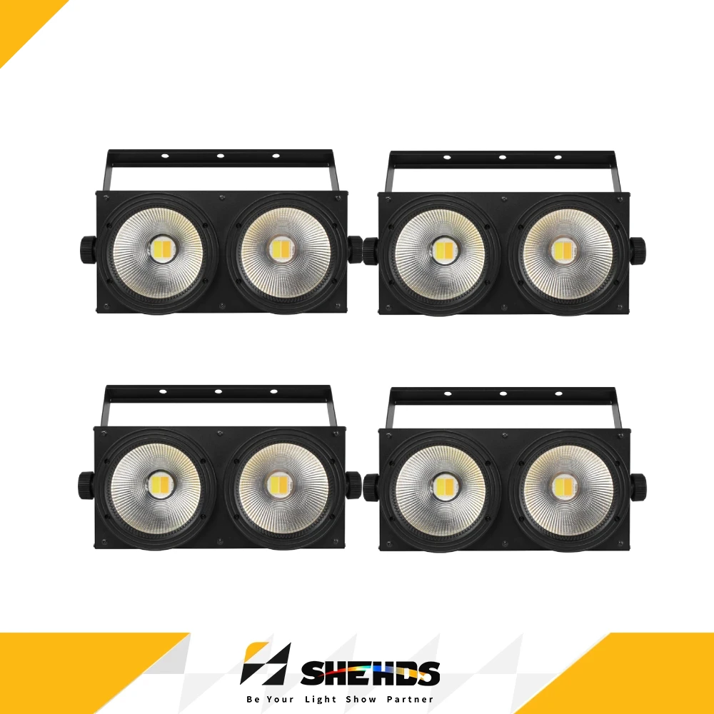 SHEHDS 2/4PCS LED 2 Yeux 200W COB LED Blinder Light Projecteur de Scène DMX pour Théâtre, Concerts et Événements