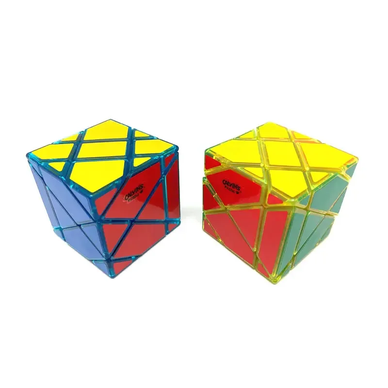 Calvin's Puzzles Super Fisher 3x3x3 Cube Ice Green Blue Magic Cube Neo Speed Twisty Puzzle Brain Teasers Educational Toys