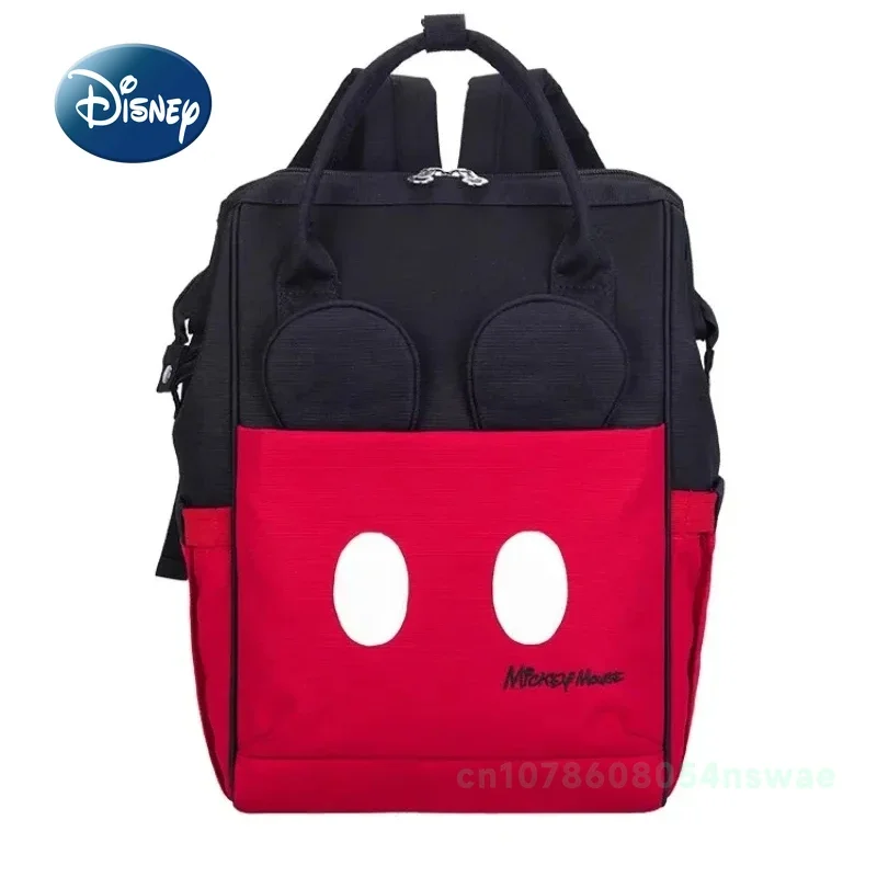 Nueva bolsa de pañales de Mickey de Disney, mochila de marca de lujo para bebé, bolsa de pañales para bebé de dibujos animados, mochila de alta calidad y gran capacidad