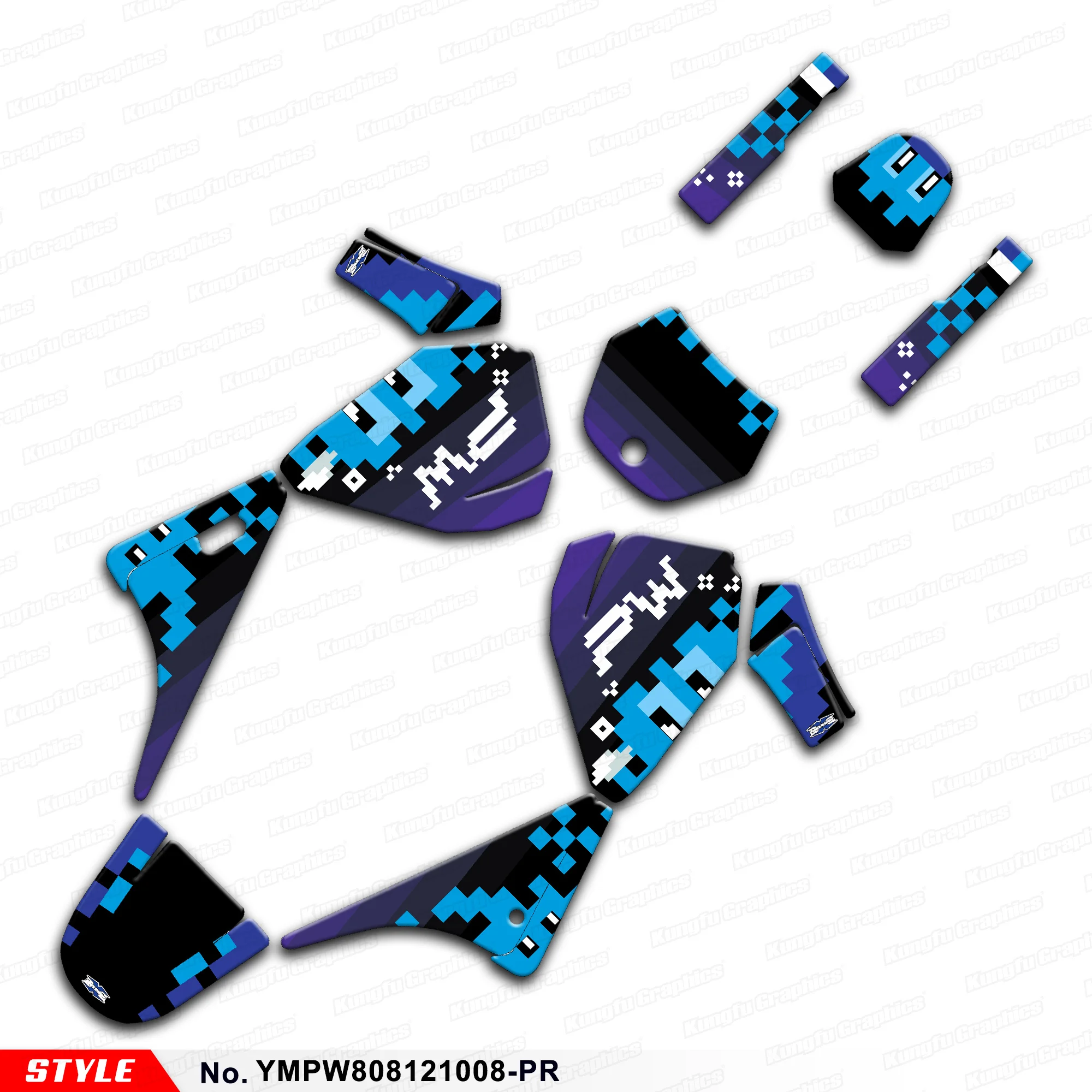 

JY RACING Graphics Kit Stickers Complete for Yamaha PW80 PW 80 Piwi80 Piwi 80,Accessories, YMPW808121008-PR