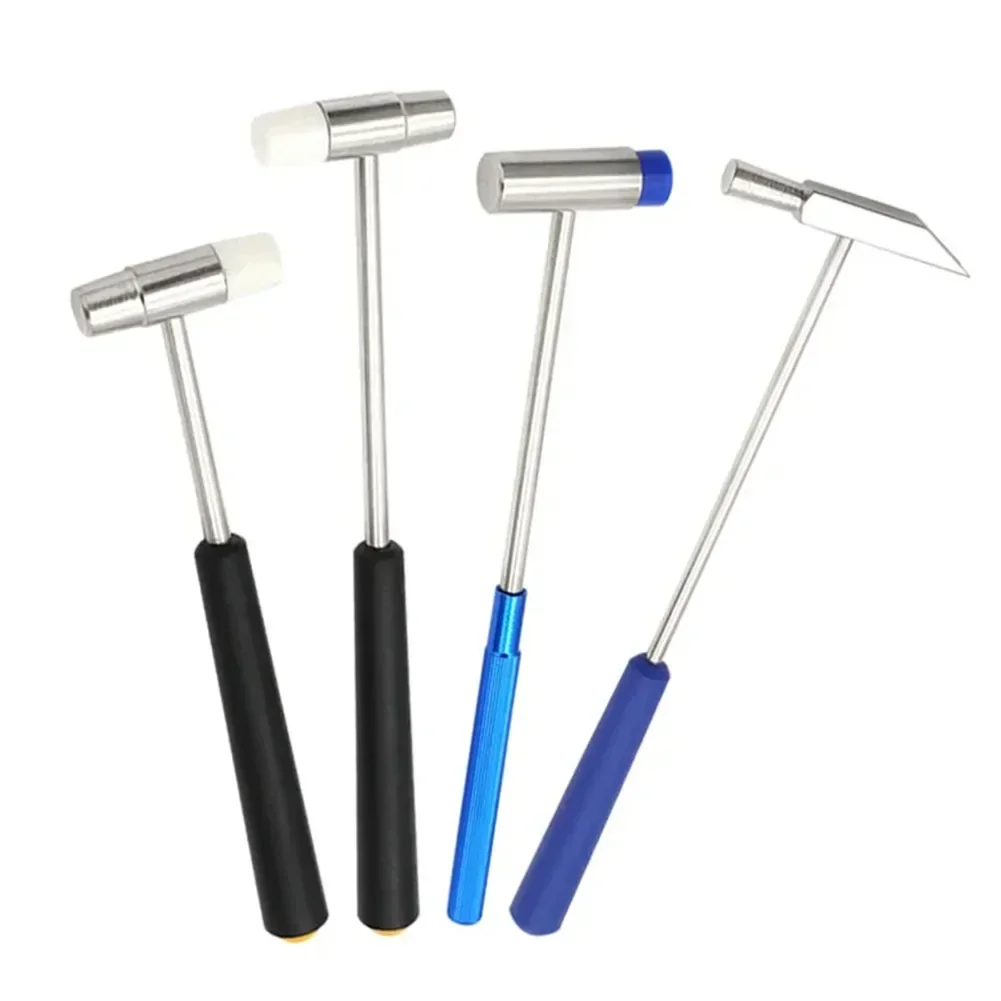 150/185/177/198mm Mini Hammer Repair Tool Metal Rubber Hammer Double Head Portable Hammer For DIY Jewelry Watch Repair Hand Tool