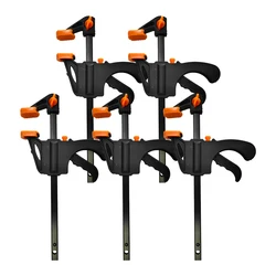 5pc Woodworking Mini 4 Inch F Clamp Locator Nylon Fast Wooden Board Clamp Metal Fixed Clamp Hand Tool Set