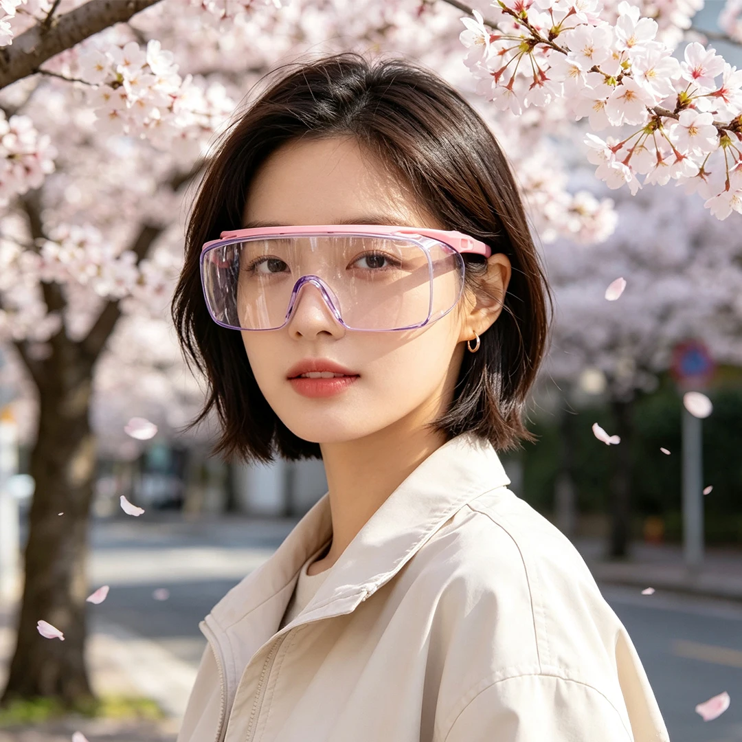 Anti-Fog & Scratch-Resistant Safety Glasses, ANSI Z87.1, Fit-Over Design, Side Protection, Adjustable Temples 1pc