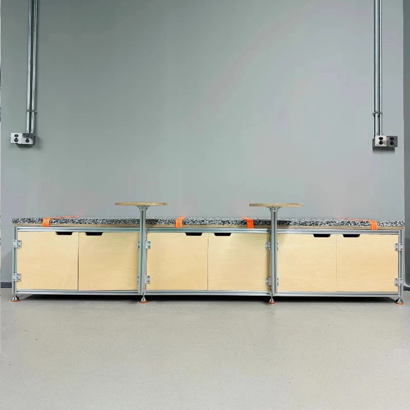 Aluminum marine panels, birch benches