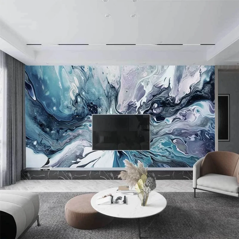 Custom Large Size Wallpaper for Wall Modern Colorful Ink Painting Art Mural Canvas Living Room Bedroom TV Background Decoration