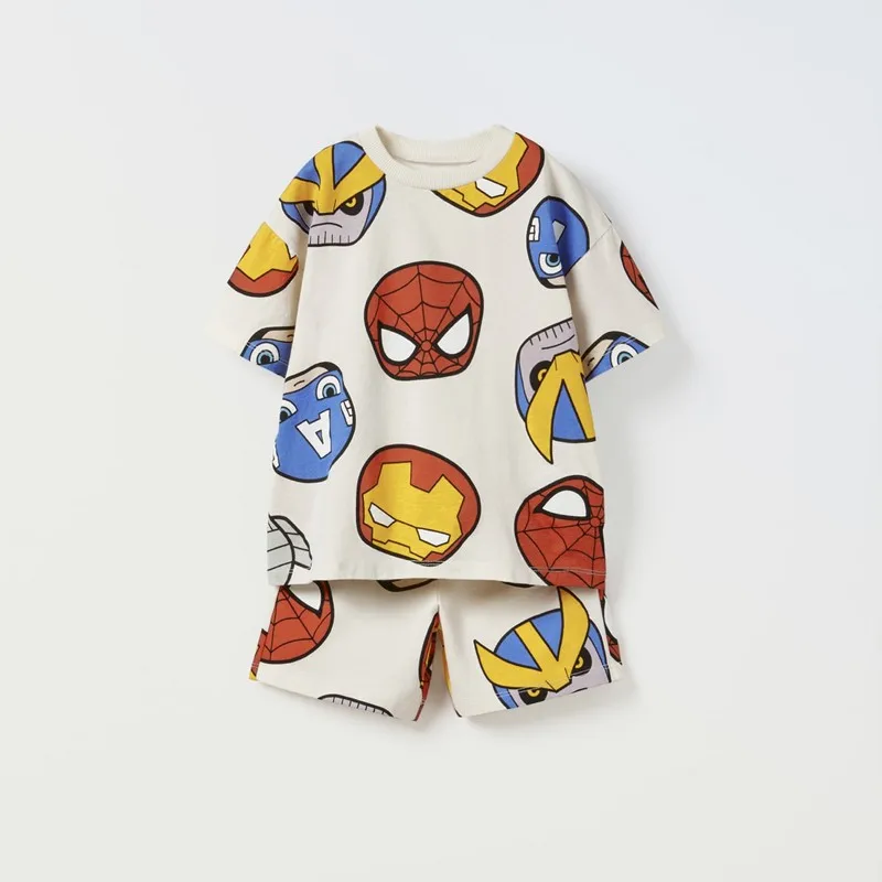 Marvel Boy Sets Clothing Summer Short Sleeved Leisure Tee Shirts +shorts Sets 2pcs Clothing Kids Infant Toddler Boy Outfits image 5