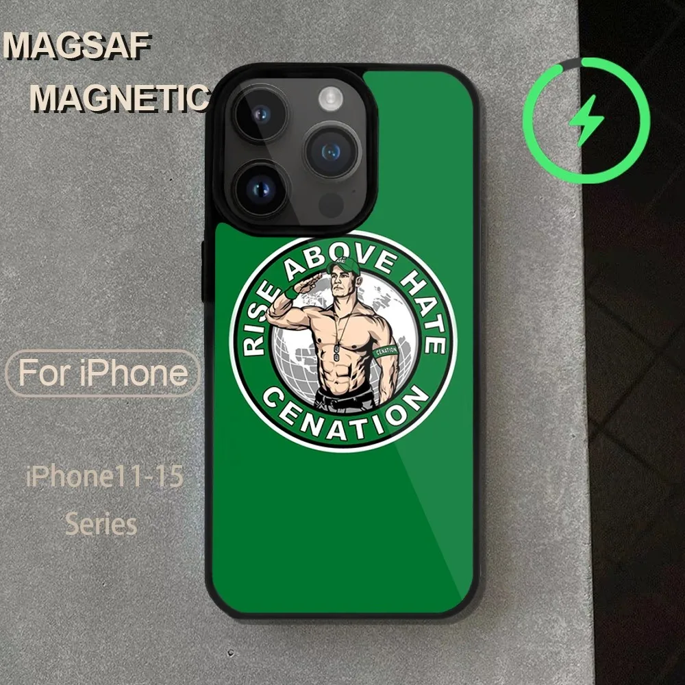 J-John C-Cena Wrestlers Phone Case  For iPhone 14 13 12 11 15 Pro Max Magsafe Wireless Charge Plus Mini Cover