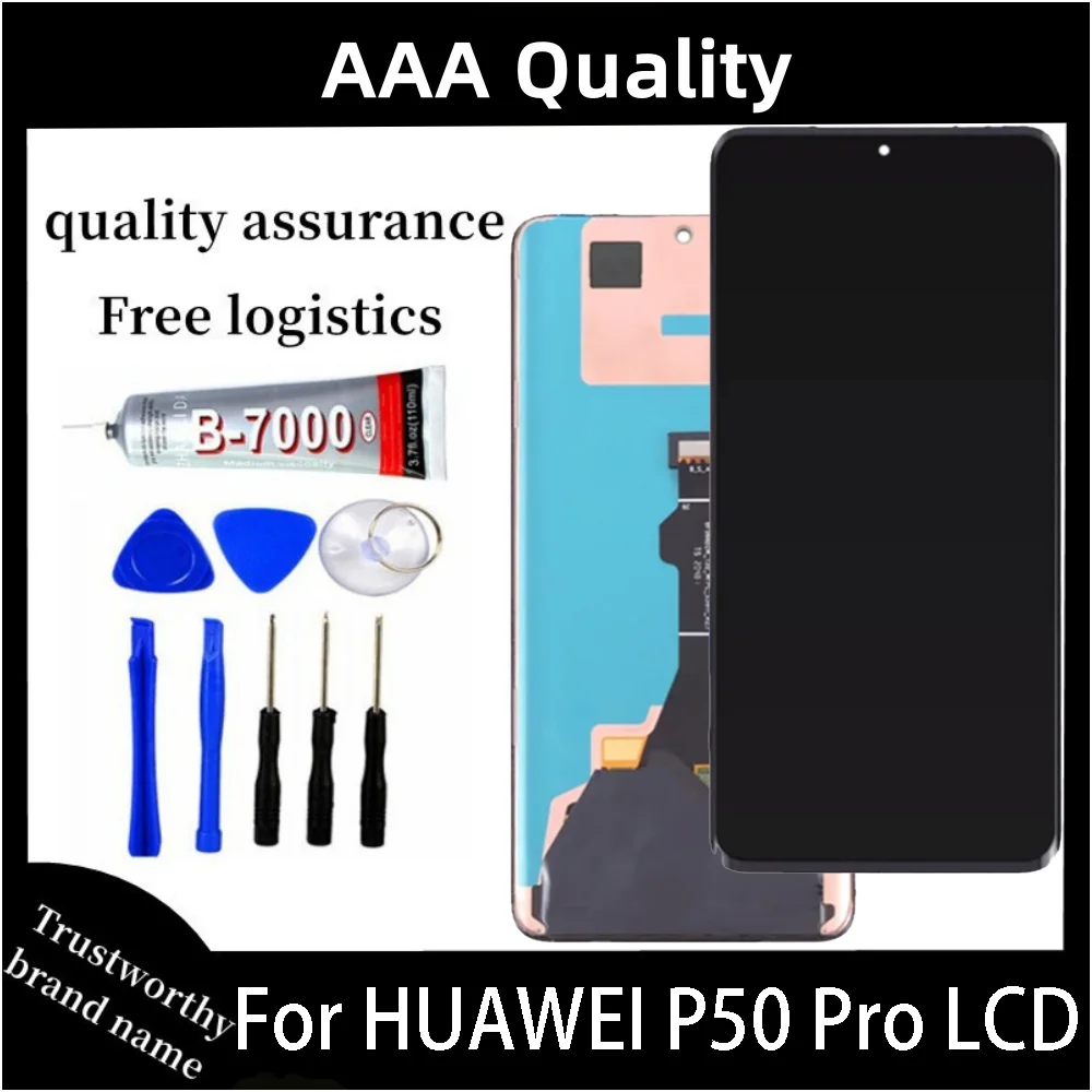

100% Tested 6.6 inches AMOLED For Huawei P50 Pro JAD-AL50 Display Touch Screen Digitizer Assembly For P50 Pro LCD Repair Parts