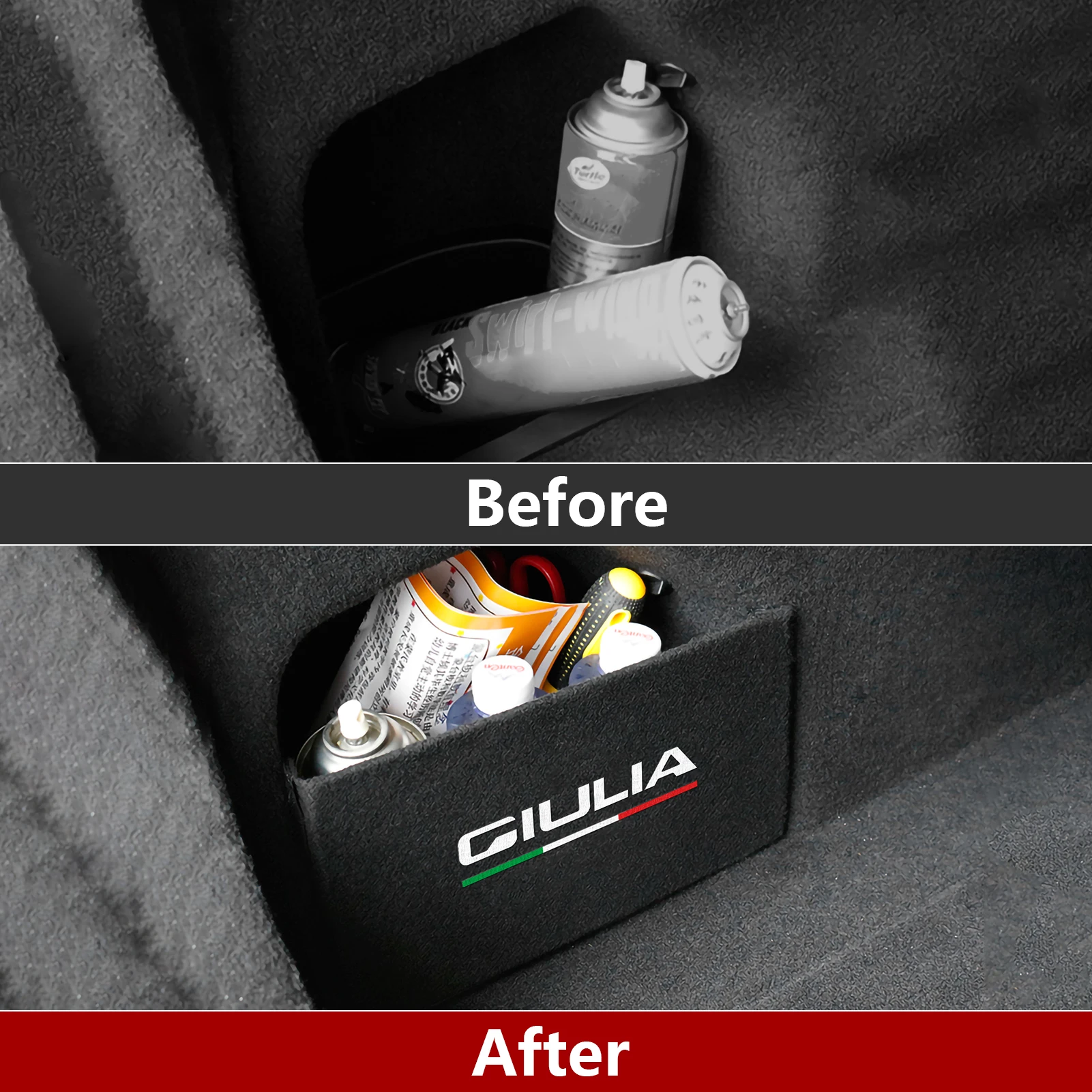 For Alfa Romeo Giulia 952 2016-2027 Trunk Storage Partition Protect Panel, Nylon Interior Sticker, Car Trim Accessories