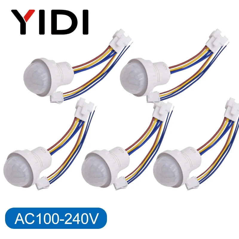 12V 24V DC 110V 220V AC Pir Infrared Motion Human Body Induction Automatic Light Sensor IR Detector Switch For Night Lamp