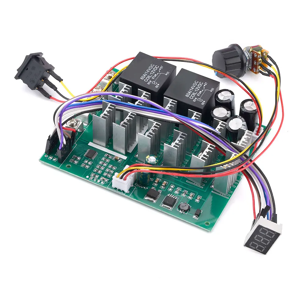 60A 10-55V Digital Display PWM Speed Controller Module Forward Reversal 0~100% Adjustable DC Motor 12V 24V 36V 48V Max 100A