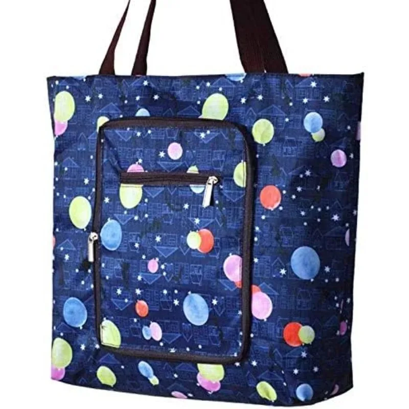 With Side Pocket Foldable Large Shopping Bag Travel Creative Waterproof Recycle Bag