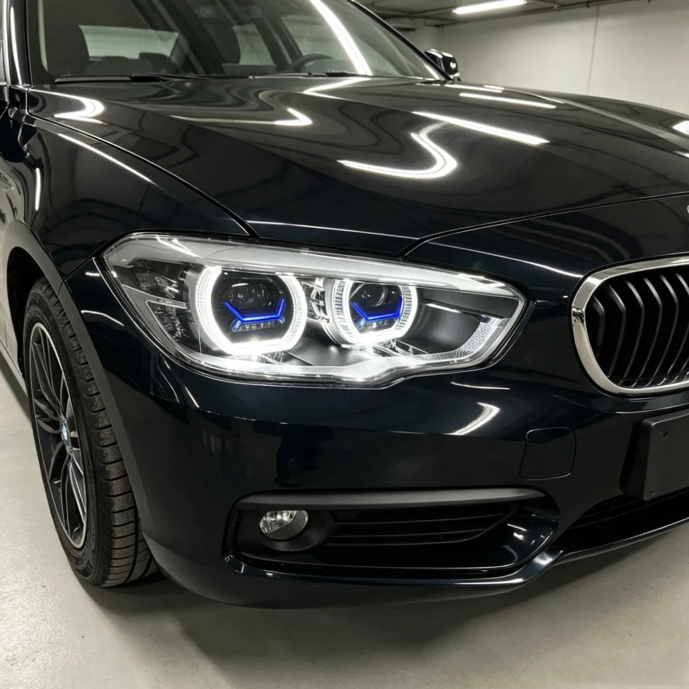 LED Headlight Assembly For BMW 1 Series F20 LCI 2015‑2018 Upgrade Projector Lens Dual Color DRL Dynamic Startup Plug & Play