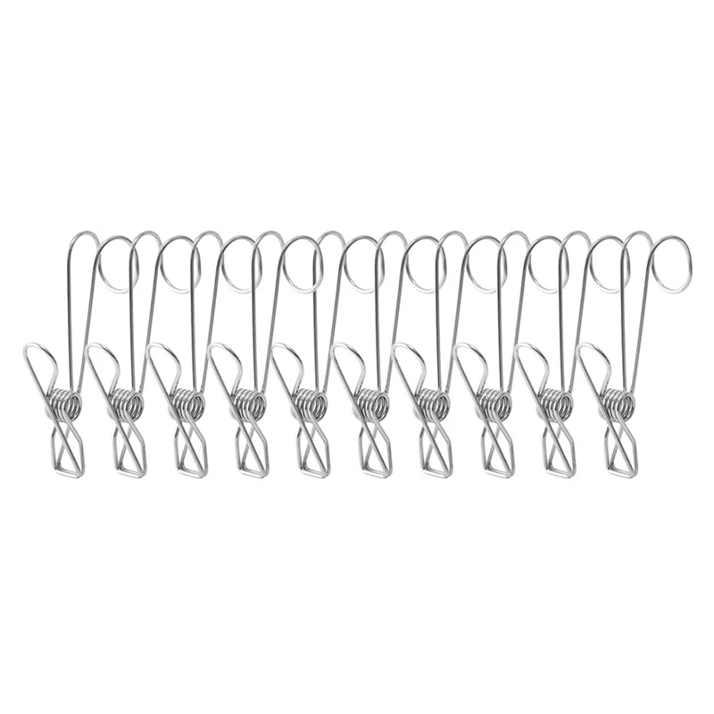 

Stainless Steel Binder Clips, Stainless Steel Clothespins With Hooks, Universal Metal Clips For Kitchen And Bathroom