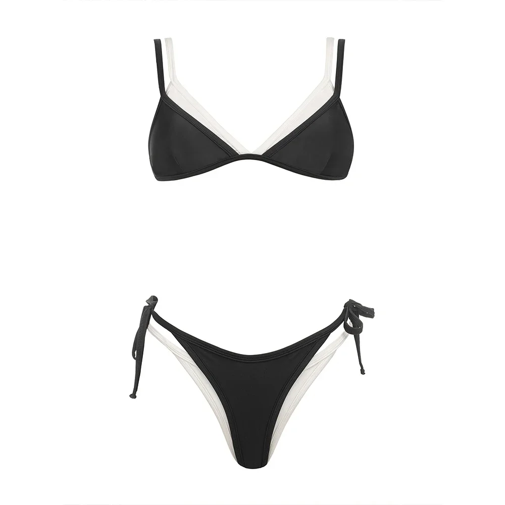 Black White Bikini 2025 Sexy Women Swimsuits Female Swimwear Micro Bikini Set Brazilian  Biquini Swimming Suit Beachwear