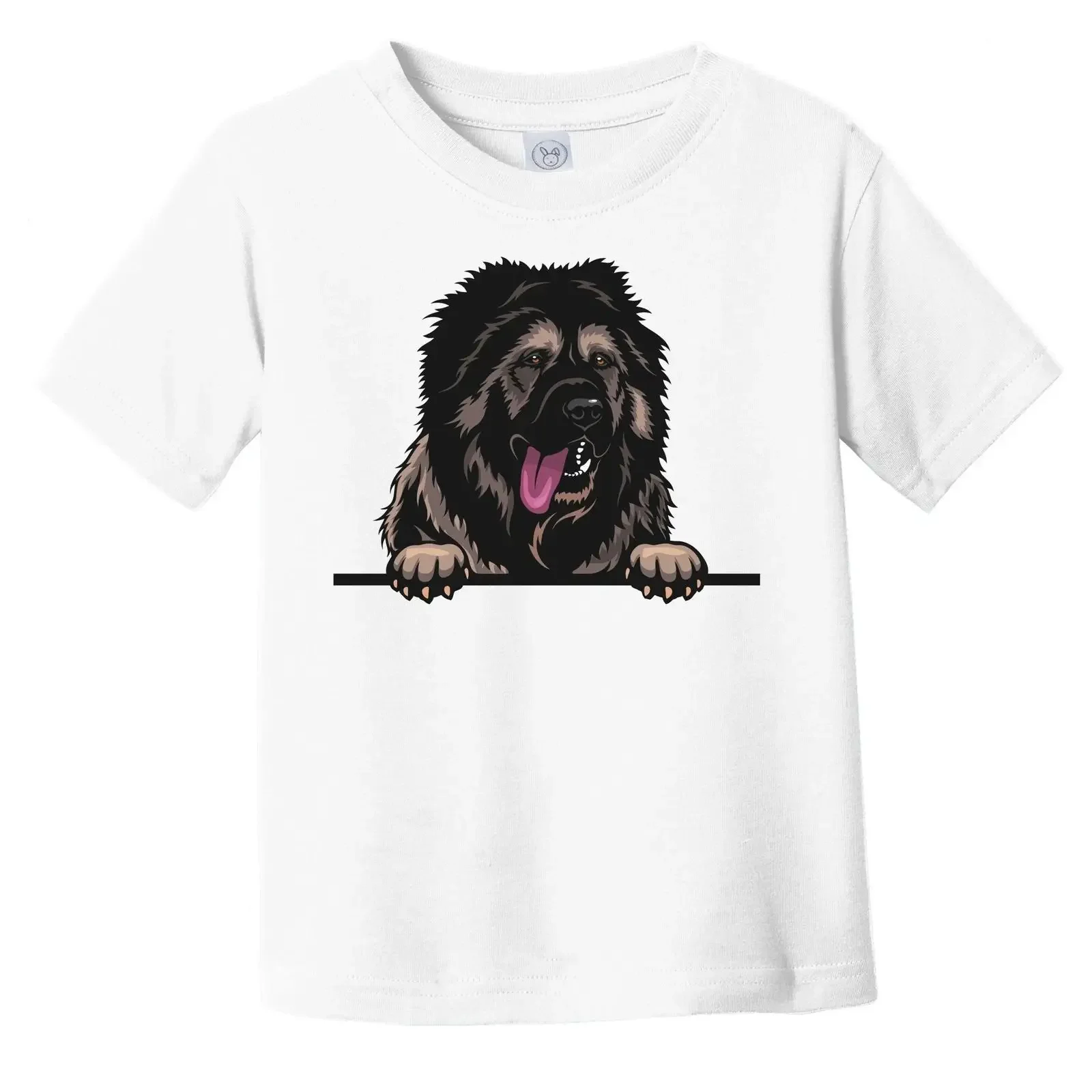 Caucasian Shepherd Dog Breed Popping Up Cute Infant Toddler T Shirt vintage Washed Versatile Stretched Top For Everyday Wear