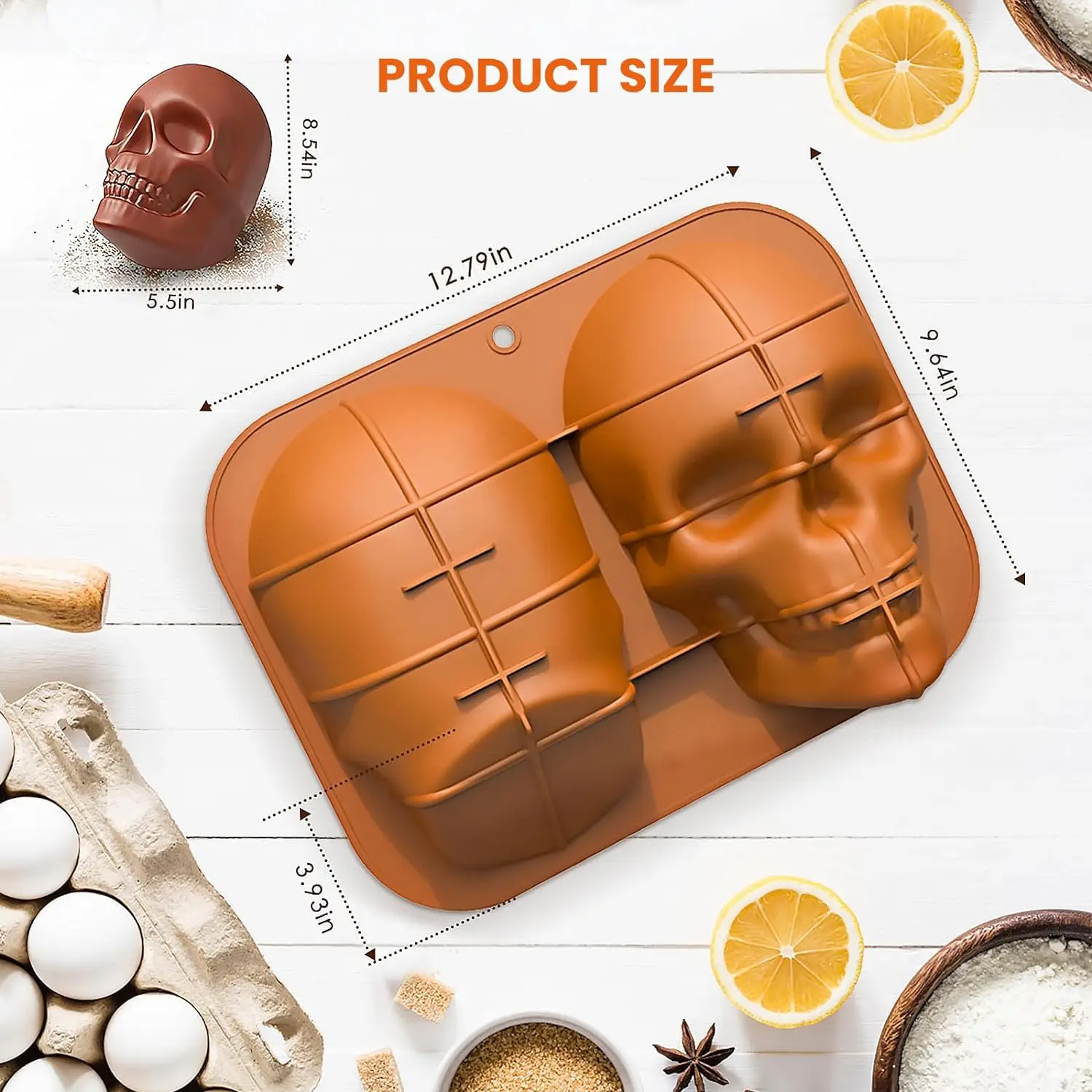 3d Skull Cake Molds for Baking  Cake Molds for Halloween  Food Grade Silicone DIY  Pan for Birthday and all parties