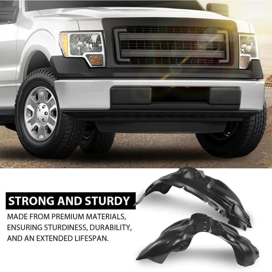 G-PLUS Pair Front Fender Liner Inner for Ford F150 2010-2014 Compatible with LH Driver and RH Passenger Side 2PCS Set Designed