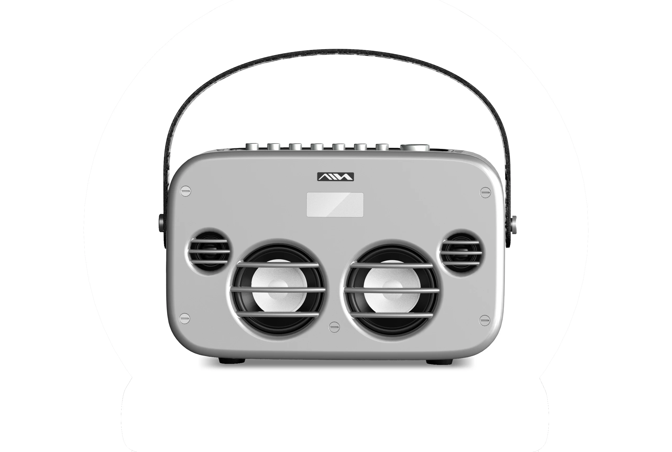 Portable Outdoor ABS 100W Power Camping Wireless Battery Speaker Silver Color RV Speaker With Microphone For Camper