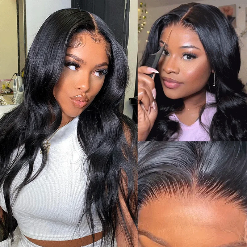 Glueless 4x6 Lace Ready to Go Body Wave Closure Wig Human Hair Brazilian Pre Plucked Glueless Human Hair Wigs Beginner Friendly