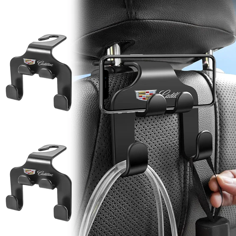 

Upgrade Double Head Hooks Car Rear Seat Hanging Holder Interior Hook For Cadillac XT4 XT6 CTS DTS STS XTS ATS BLS SLS CT5