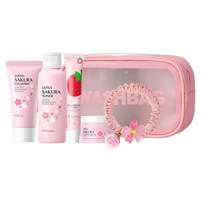 

Cherry Skincare Set Cherry Skin Care Routine Kit Moisturizing Skin Care Set Face Wash Beauty Set Includes Cleanser Toner Cream