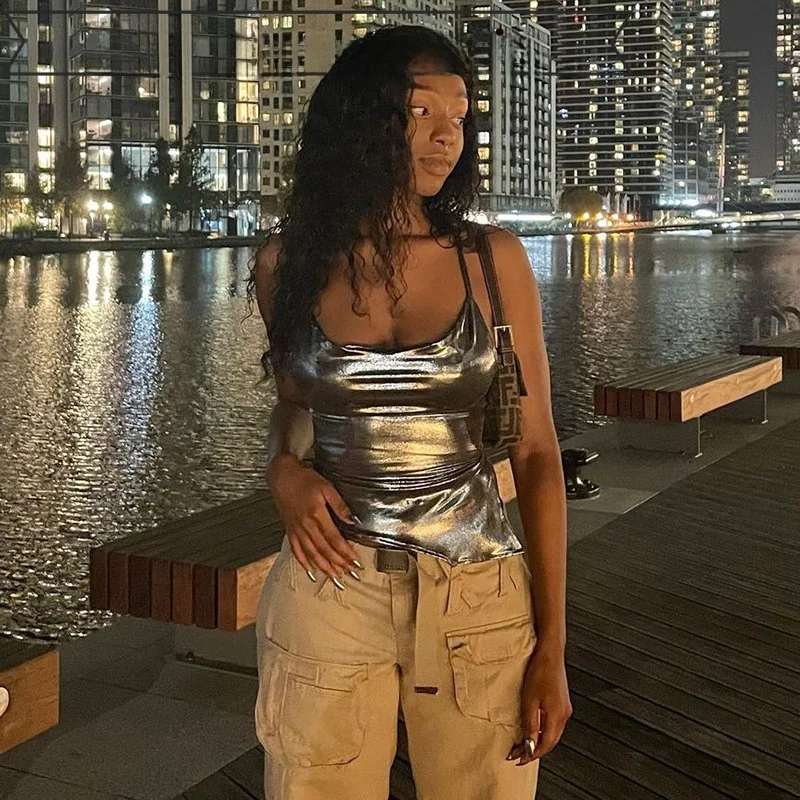 

Сексуальный облегающий топ на бретельках с вырезами, удлиненный, с дизайном «Hang Ne», из полиэстера, однотонный, топ-бинди для женщин