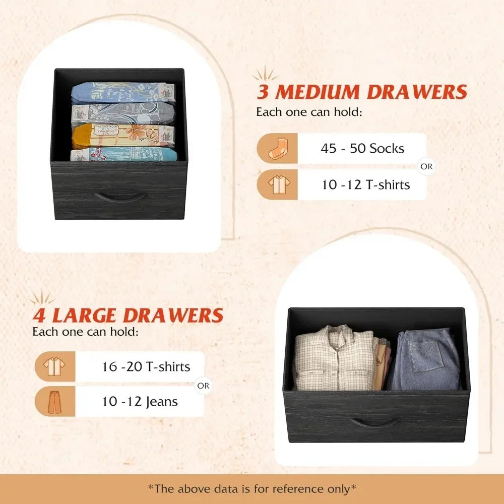 ##For Dresser TV Stand, Entertainment Center with Fabric Drawers, Media Console Table with Metal Frame and Wood Top&