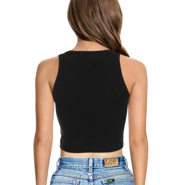 Nadanbao Sommer Sexy Slim Damen Crop Top Mode Y2K Schwarz Weiß Orange Weste Tägliches Ärmelloses Kurzes Hemd Lässige Sport-Tops – Detail 9
