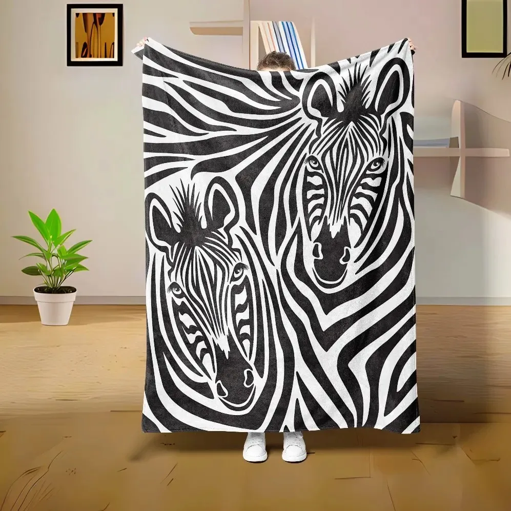 

Hot pattern Cheetah Cow Zebra Flannel Blanket Throw Home Sofa Lunch Break Blankets Children Student Blankets Nap Gifts