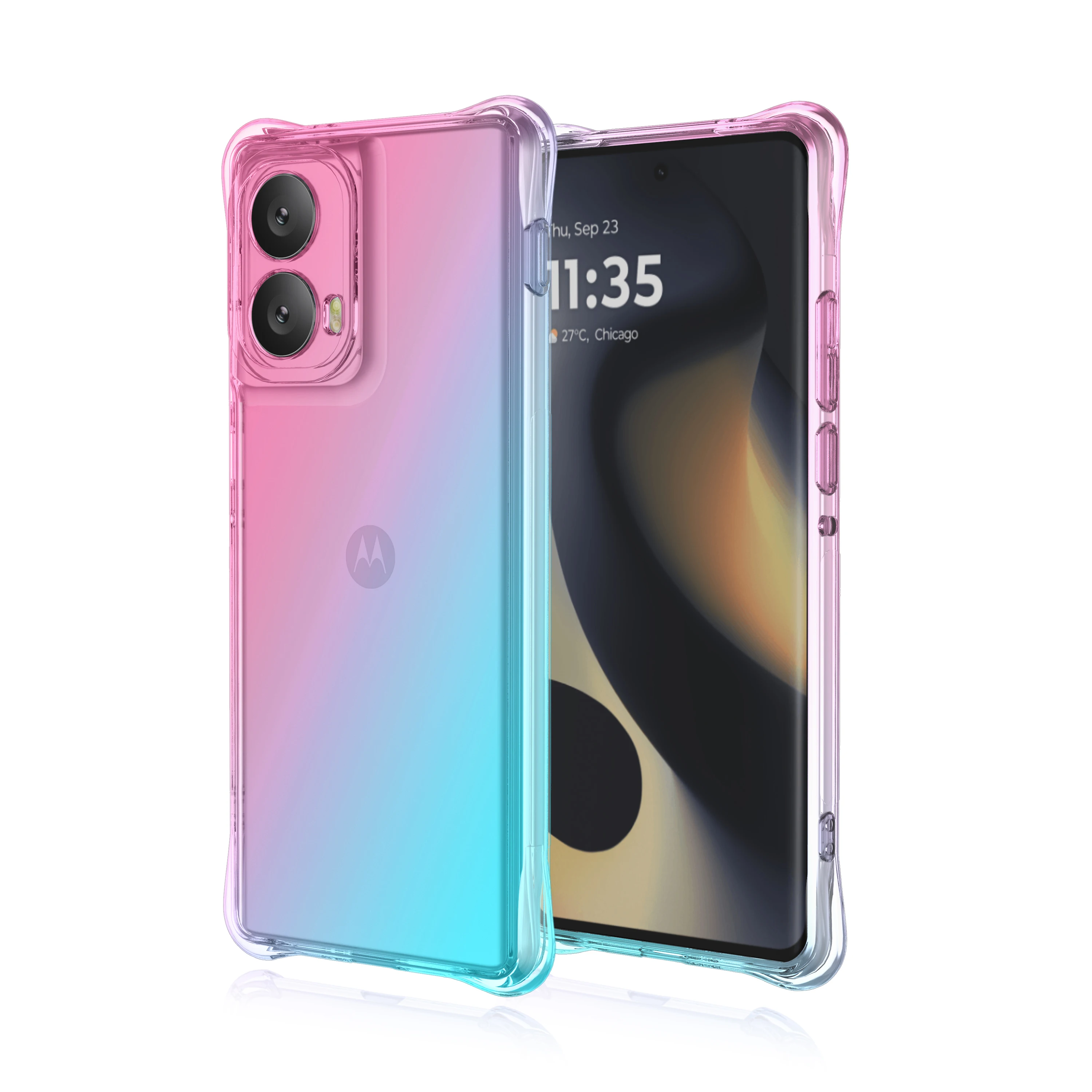 Custodia per Moto Edge 5G 2024 Edge 50 Fusion Custodia trasparente Carino gradiente sottile antigraffio flessibile TPU copertura antiurto Moto Edge 40