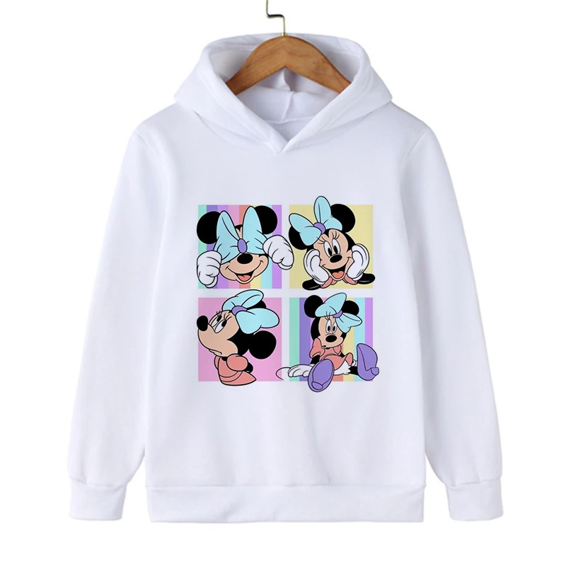 Nowa Kawaii Manga Anime Disney Mickey Minnie Mouse bluza z kapturem dziecięca odzież dziecko dziewczynka chłopiec bluza z kapturem Baby Top