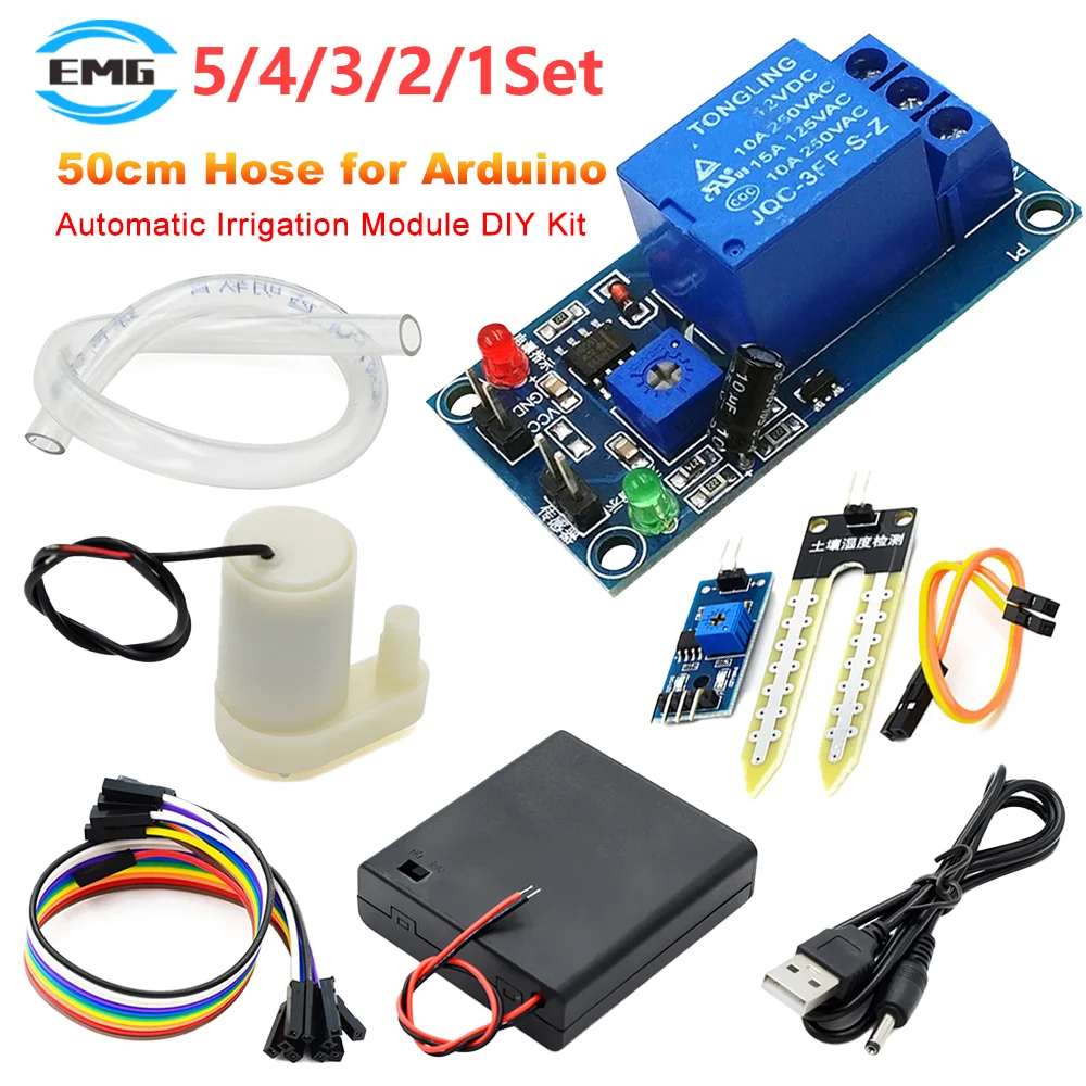 5-1 Set Automatic Irrigation DIY Module Rain Soil Moisture Detection Set Soil Moisture Sensor With 50cm Water Pump For Arduino