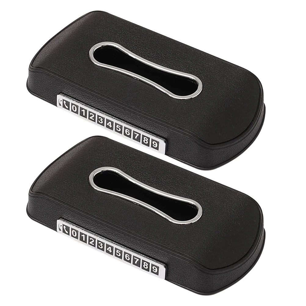

2Pcs Car Tissue Box High Quality Storage Organizer Home Office Automotive Easy Replacement Stylish Design Strong