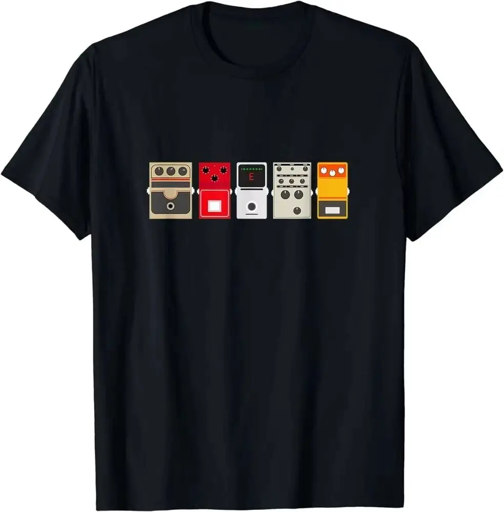 Guitar Effects Pedal Stomp Box Printed Women T-Shirt Vintage Short Sleeve Round Neck T-shirts Tops Casual Clothing