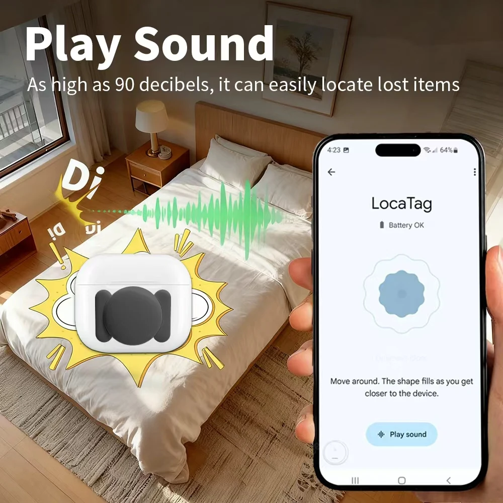 Localizador GPS de seguridad Android, aplicación de búsqueda de Google, etiqueta inteligente antipérdida en tiempo Real para Moto Samsung, localizador de artículos para el hogar, Kit de succión