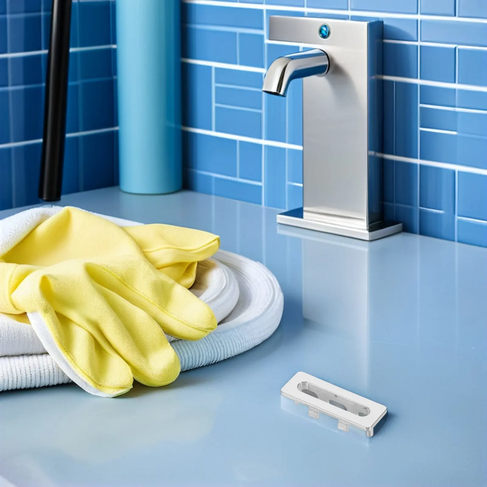 

10Pcs Rectangle Basin Overflow Cover Plastic Sink Overflow Ring Decorative Bathroom Wash Basin Drain Hole Cap Easy Install Fit