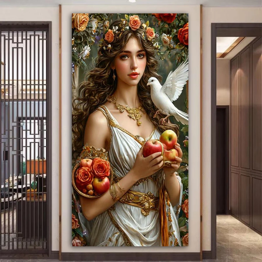 

Woman Pigeon Apple Large Size Diy Diamonds Painting New 2025 Animals Birds Full Drill Mosaic Embroidery Pictures 100x200cm