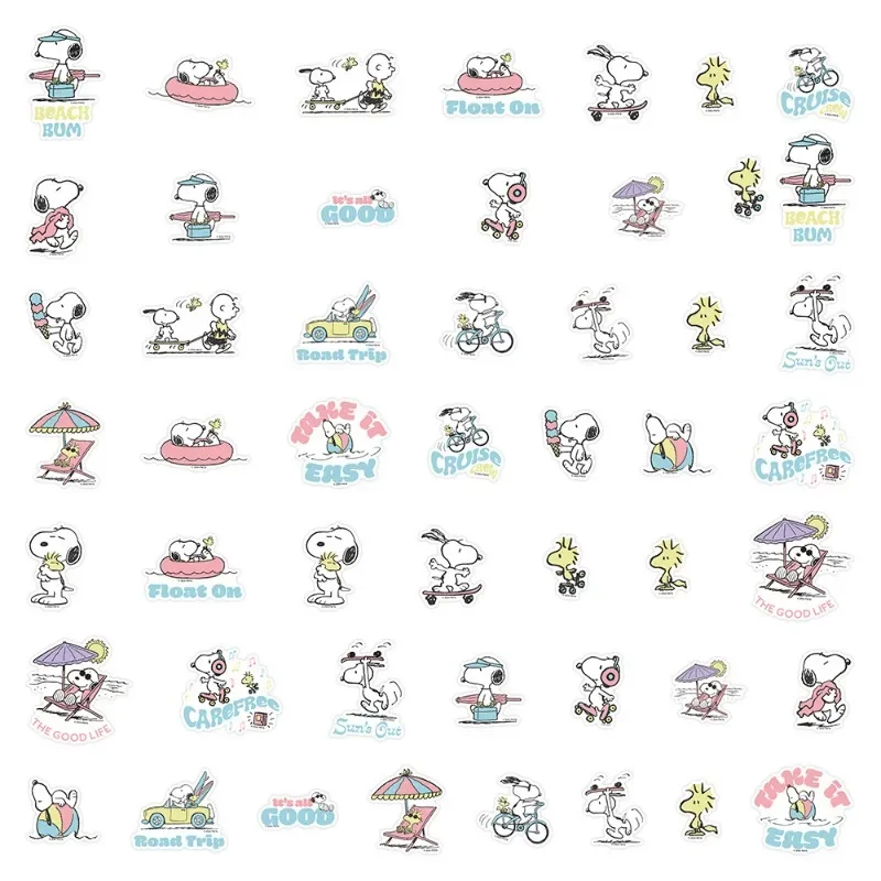 50 قطعة الكرتون سنوبي خربش حقيبة دفتر خوذة كوب ماء الجدول الأطفال الإبداعية ملصقات الزخرفية للماء #2