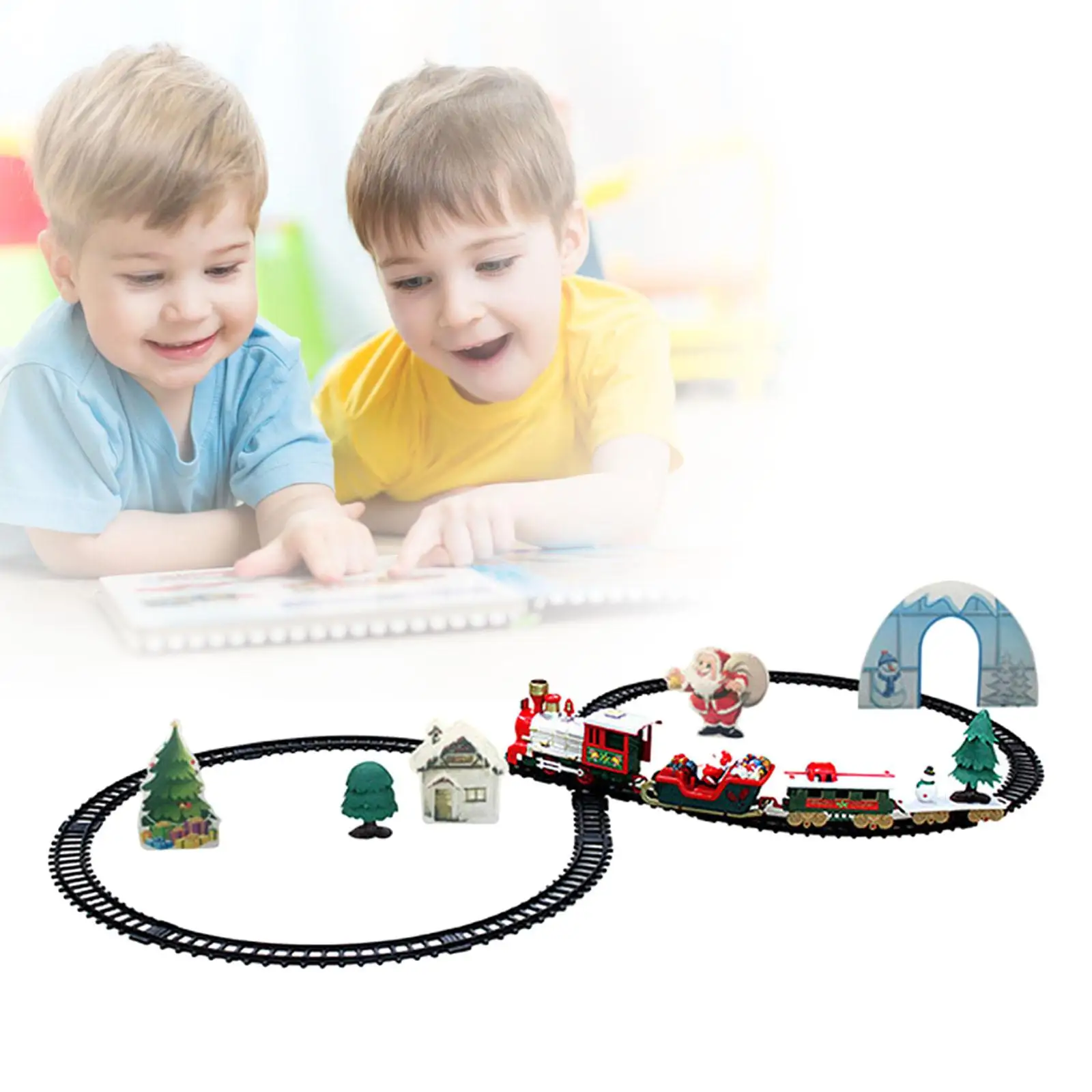 Christmas Train Christmas Tree Decoration Accessories Track Small Train Santa Claus Train Set Children’s Gift view 2