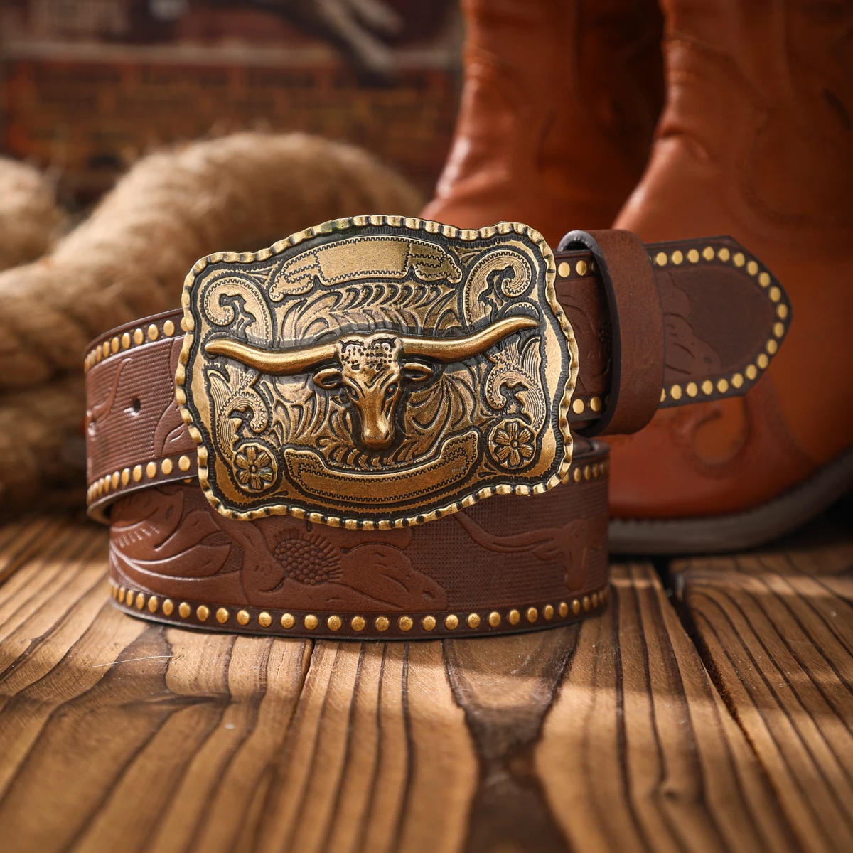 1pc PU Belt Suitable for Both Men and Women, Combining the Style of Western Denim and Retro, Is Perfect for Daily Casual Outings