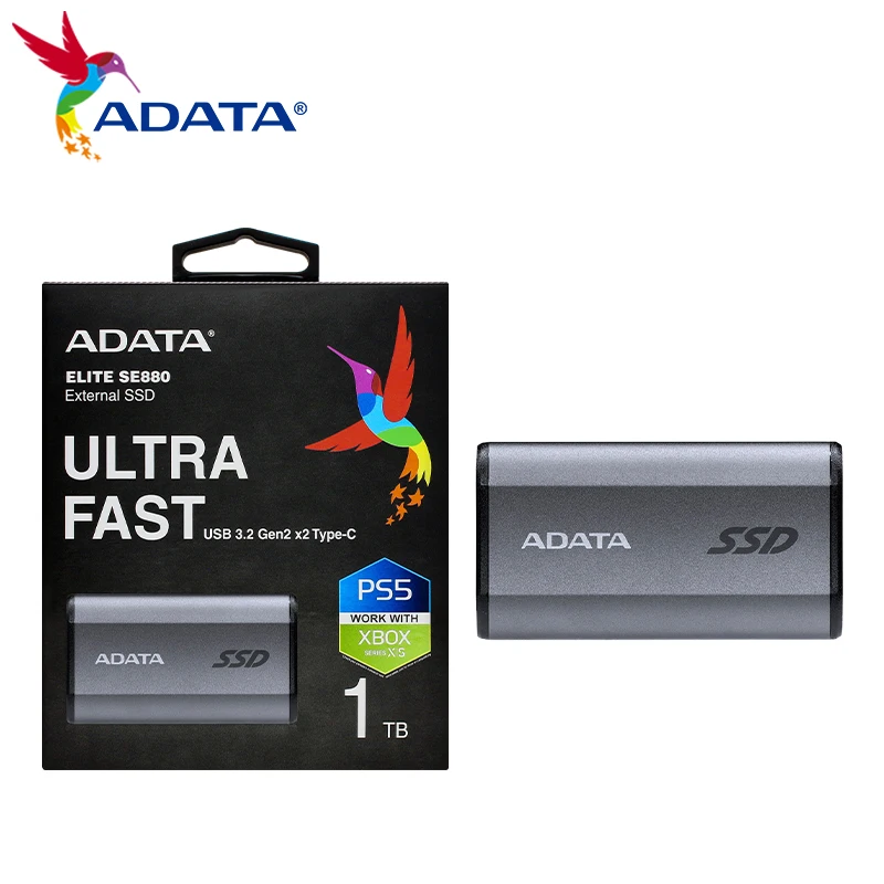 Original ADATA Elite SE880 External SSD High Speed Solid State Drive Mini Portable SSD Hard Drive 1TB 500GB PSSD USB 3.2 Type-C