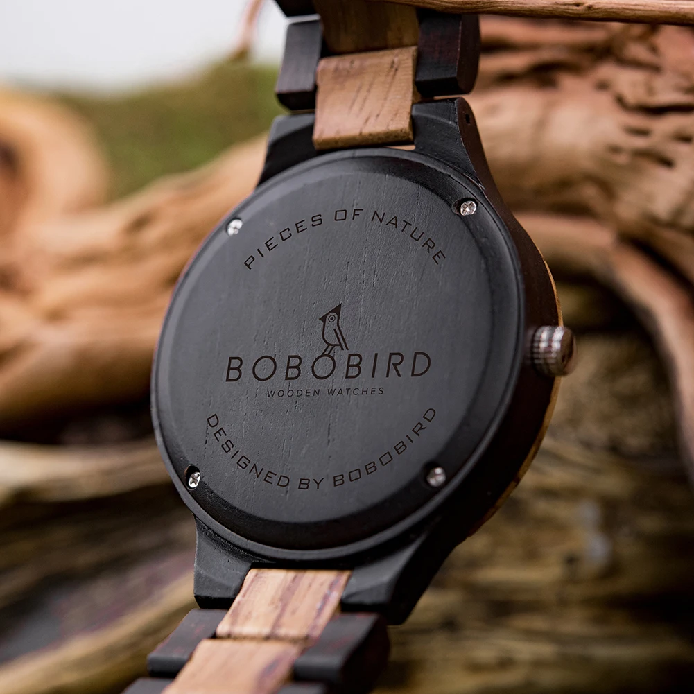 BOBO BIRD Couple Watch Zabra Wooden Quartz Watches for Men Women Fashion Luxury Christmas Gift Logo Customized Drop shipping