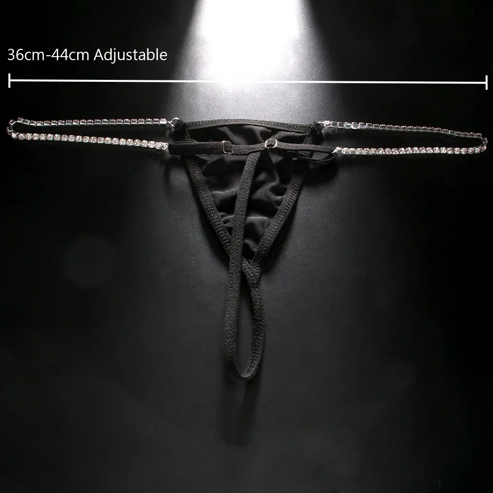 Rave Bikini Rhinestone Chain Panties G String Underwear Jewelry Beach Swimsuit Breathable Sexy Waist Chain Thong for Women